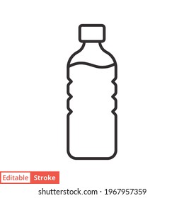 Bottle line icon. Simple outline style. Water, container, plastic, drink, cola, cold, beverage, concept, design element. Vector illustration isolated on white background. Editable stroke EPS 10.