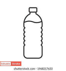 Bottle line icon. Simple outline style. Water, container, plastic, drink, cola, cold, beverage, concept, design element. Vector illustration isolated on white background. Editable stroke EPS 10.