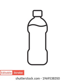 Bottle line icon. Simple outline style. Water, container, plastic, drink, cola, cold, beverage, concept, design element. Vector illustration isolated on white background. Editable stroke EPS 10.