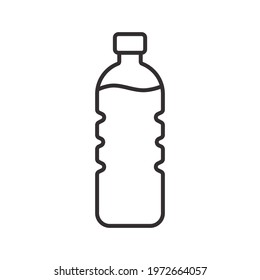 Bottle line icon. Simple outline style. Water, container, plastic, drink, cola, cold, beverage, concept, design element. Vector illustration isolated on white background. EPS 10.