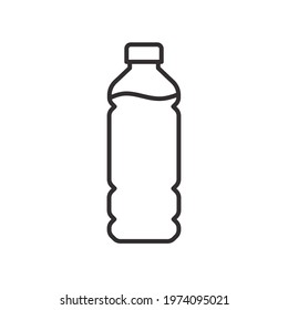 Bottle line icon. Simple outline style. Water, container, plastic, drink, cola, cold, beverage, concept, design element. Vector illustration isolated on white background. EPS 10.