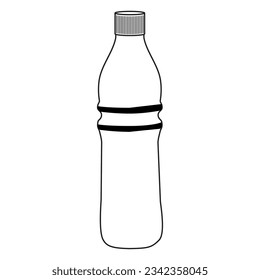 bottle line vector illustration,isolated on white background,top view