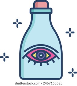 Bottle linear color vector illustration