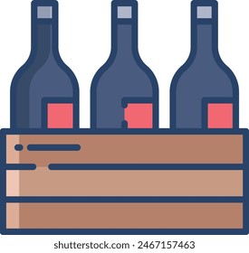 Bottle linear color vector illustration