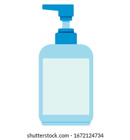 Bottle of liquid antibacterial soap Isolated on a white background. Flat design. Vector illustration