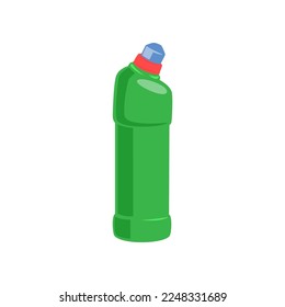 Bottle for liquid detergent flat vector illustration. Plastic container for cleaning products isolated on white background. Hygiene, household concept