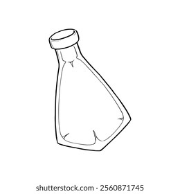 A bottle of liquid is drawn in a line