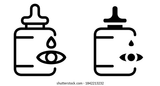 Bottle of Liquid Eye Drop for Medical Outline and Glyph Icon