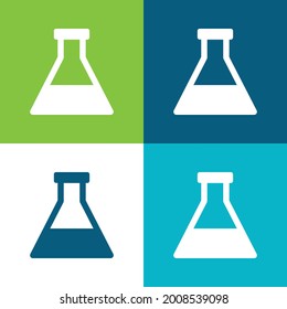 Bottle With Liquid Flat four color minimal icon set