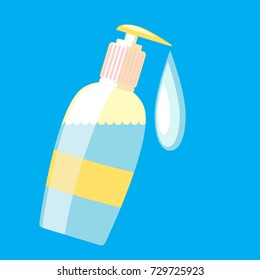 Bottle of liquid fragrant antibacterial soap. Hygiene, care of skin