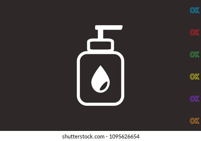bottle with liquid, icon illustration