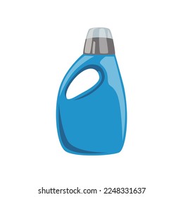 Bottle for liquid laundry detergent flat vector illustration. Plastic container for cleaning products isolated on white background. Hygiene, household concept