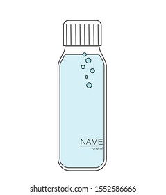 bottle with liquid. medical use. icon for medical use. vector illustration.