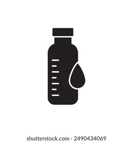 Bottle of liquid medicine icon, template for graphic and web design. vector illustration