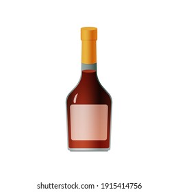 Bottle with Liquid on White Background. Modern Vector Illustration. Social Media Ads.