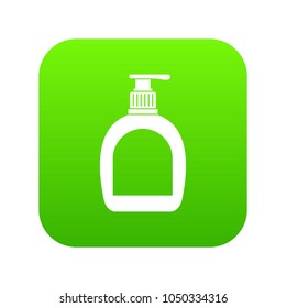Bottle with liquid soap icon digital green for any design isolated on white vector illustration