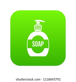 Bottle of liquid soap icon digital green for any design isolated on white vector illustration