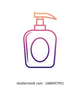 una botella de nolan líquido jabón. Línea delgada simple, vector de contorno de iconos BOTTLE para ui y ux, sitio web o aplicación móvil