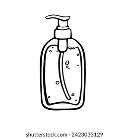 bottle liquid soap bottle, personal hygiene illustration, vector