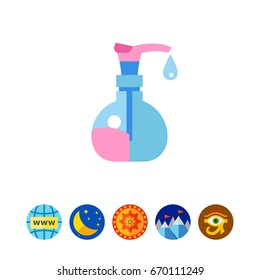 Bottle with liquid soap vector icon