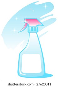 Bottle of the liquid for washing window isolated on a white background.