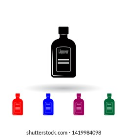 bottle of liquor multi color icon. Elements of drink set. Simple icon for websites, web design, mobile app, info graphics