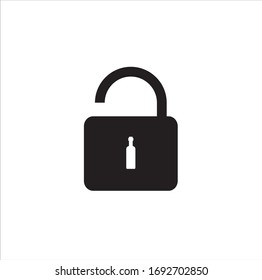 bottle lock silhouette logo design
