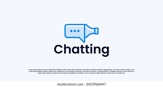 bottle logo and chat bubbles