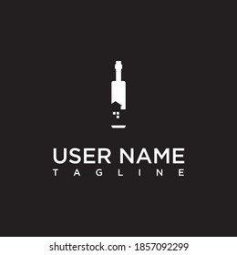 bottle logo combination concept with unique house, creative, white color black background for bottle house