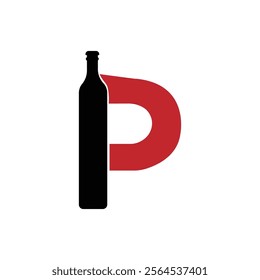 Bottle Logo Design Letter P.bottle logo and p Club Symbol