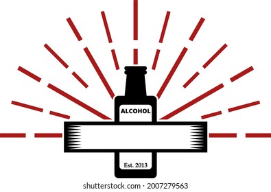 Bottle logo design suitable for bar or beverage shop