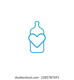 bottle logo drink isolated element menu