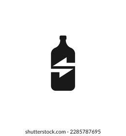 bottle logo drink isolated element menu