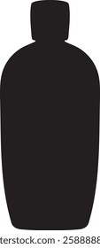 bottle logo icon with black color isolated on transparent white background