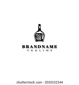 diseño del icono del logo del frasco vectores modernos lindo