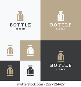 Bottle logo icon design template 