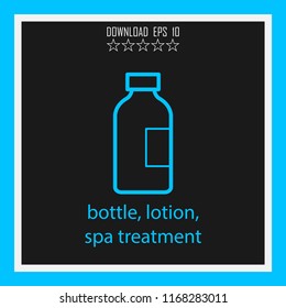 bottle, lotion, spa tratment vector icon
