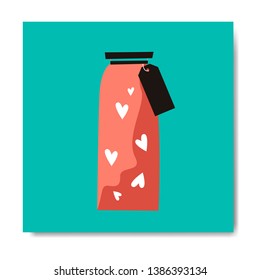 Bottle of love on Valentine's Day vector