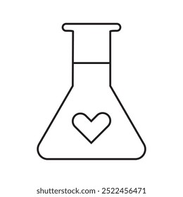 bottle of love potion icon isolated on black and white background. Valentines day symbol. Vector