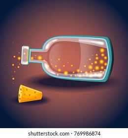 Bottle with luminous balls