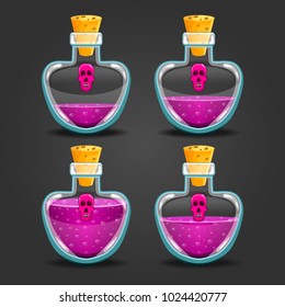 Bottle of magic elixir with skull-2