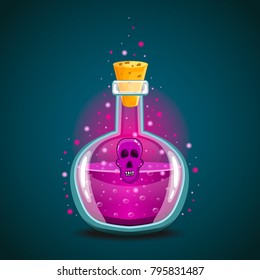 Bottle of magic elixir with skull-2