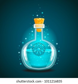 Bottle Of Magic Elixir With Snowflake