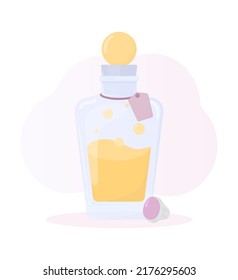A bottle of magic potion. Cute vector illustration