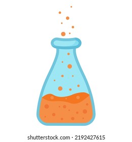 Bottle with magic potion. Vector illustration.