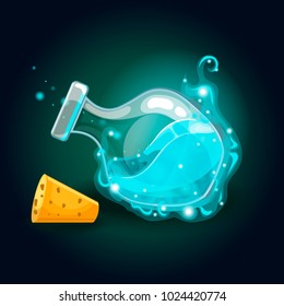 Bottle with magic smog and elixir