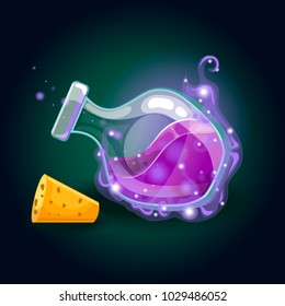 Bottle with magic smog and elixir