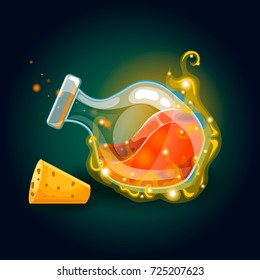 Bottle with magic smog and elixir
