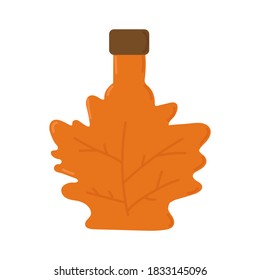 bottle of maple syrup. Hand drawn vector illustration isolated on white background