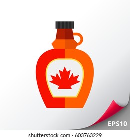 Bottle with maple syrup icon